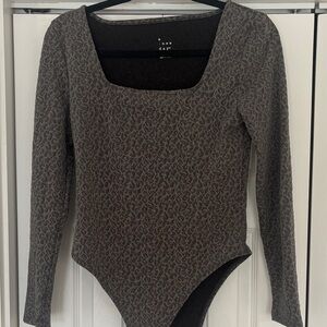 A New Day Women's Patterned Gray Bodysuit